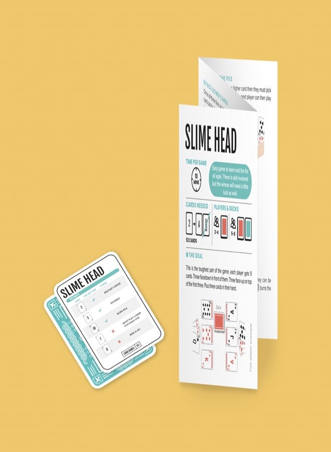 CardGames101 لعبة "رأس السلايم" - لعبة ورق سريعة وممتعة للعائلات | من 2 إلى 8 لاعبين | لعبة سفر وحفلات مع مجموعة أوراق مخصصة - Image 4